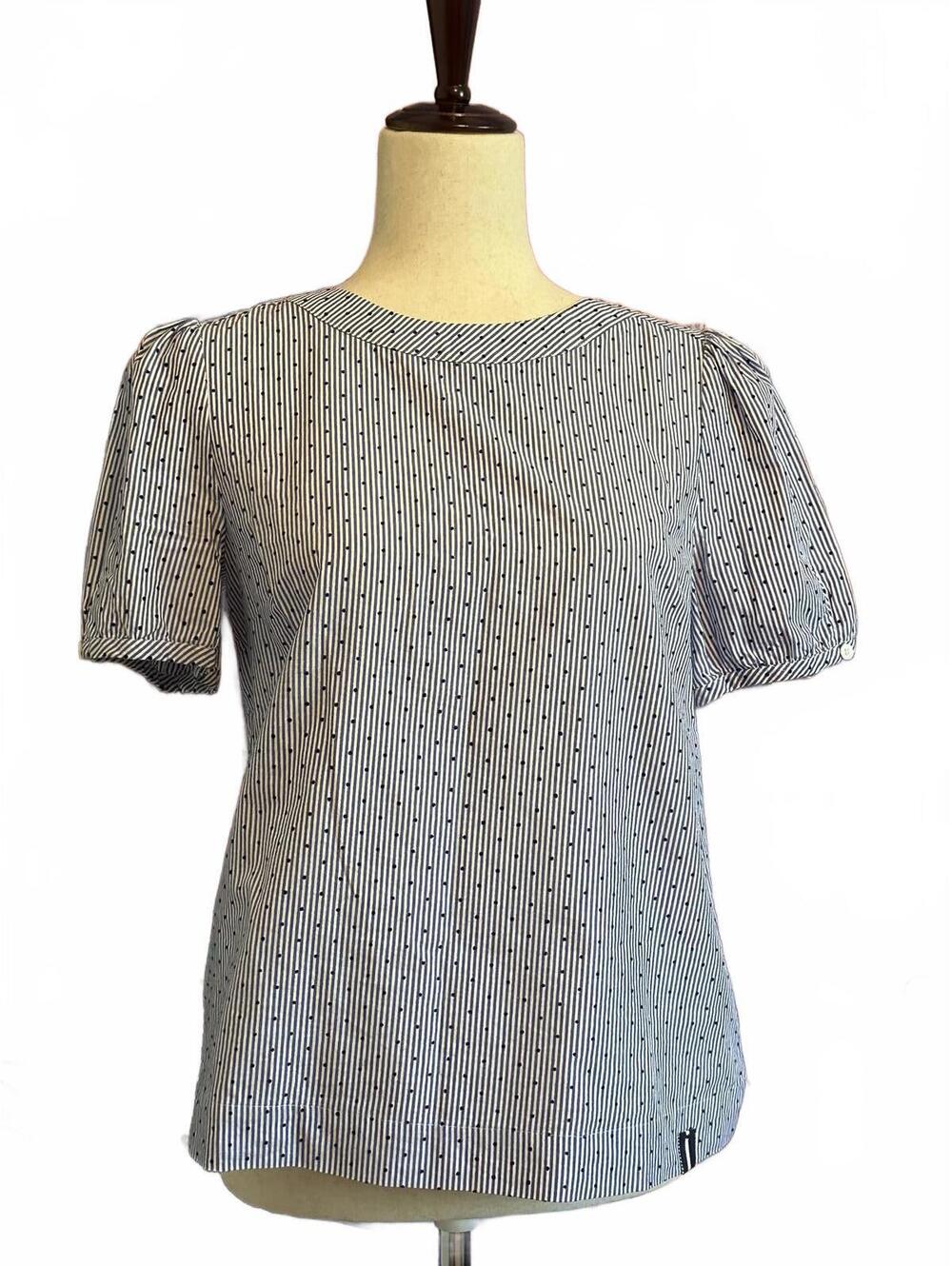 Court & Rowe Striped and Polka Dot Short Sleeve Blouse